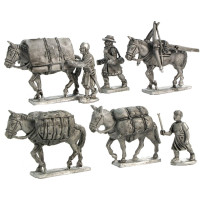 Mules with baggage and drivers XIII - XIV century