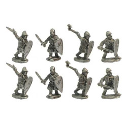 Havy infantry with swords, axes, etc, XII cent.