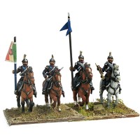 Line cavalry in campaign dress Command group