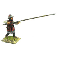 Infantryman  with iron cap, shield and long spear