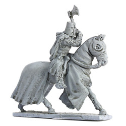 Teutonic Knight with axe, galloping.