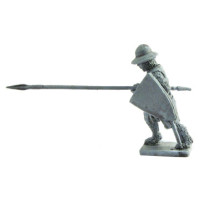 Infantryman with kettle-hat, lance and shield, 1250-1300