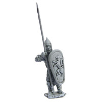 Warrior with shield and sword, standing, 1250