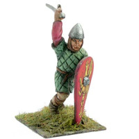 Nornan os Saxon warrior, armour of scales, falchion, shield