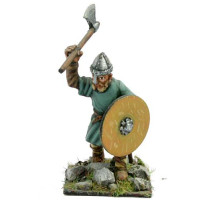 Saxon or Norman warrior with shield and spear, running.