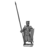 Dismounted Knight standing with lance and shield, 1200-1250