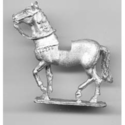 Horse with light harness. For normans, walking