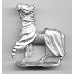 Covered horse for medieaval figures, with lifting up head