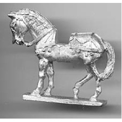 Horse with light harness and iron crownpiece. 1350-1450