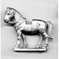 Heavy horse for medieval knight, uncovered, standing