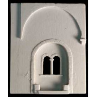 Resin wall with mullioned window with link