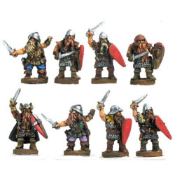 Dwarf warriors with sword and shield