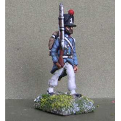 Piedmontese infantryman advancing, with campaign dress